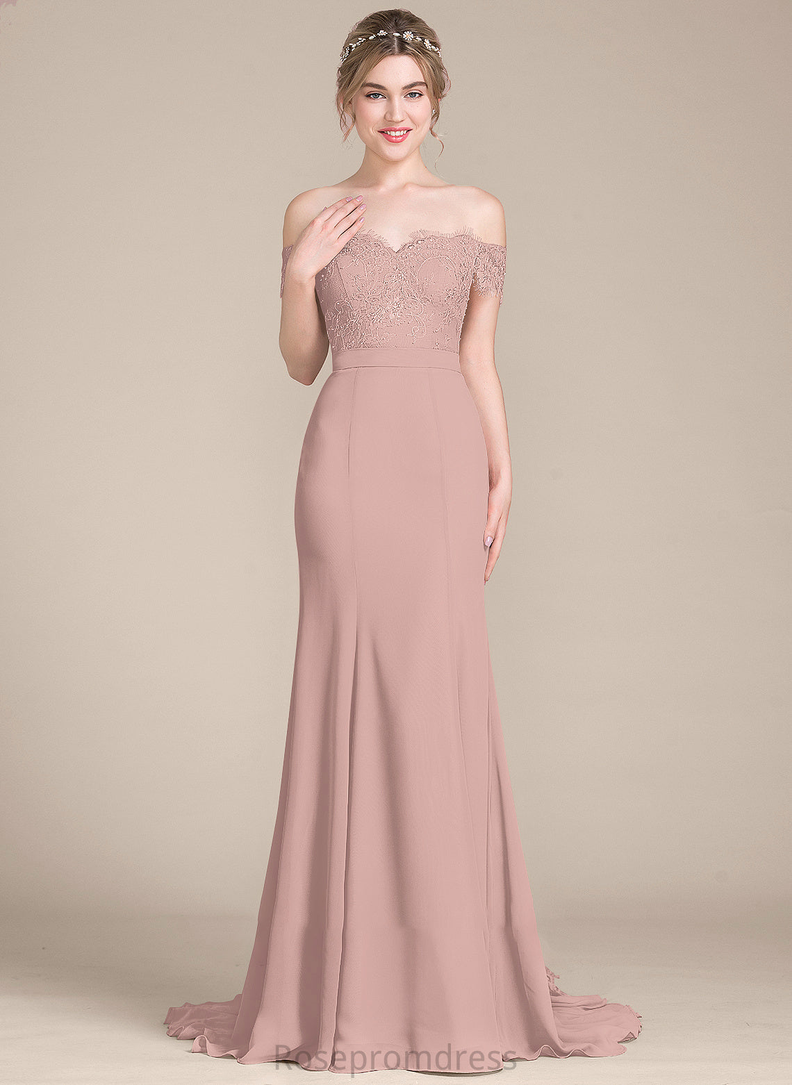 Length Fabric Silhouette Trumpet/Mermaid Off-the-Shoulder Neckline CourtTrain Embellishment Sequins Jessica Sweetheart Sleeveless Bridesmaid Dresses