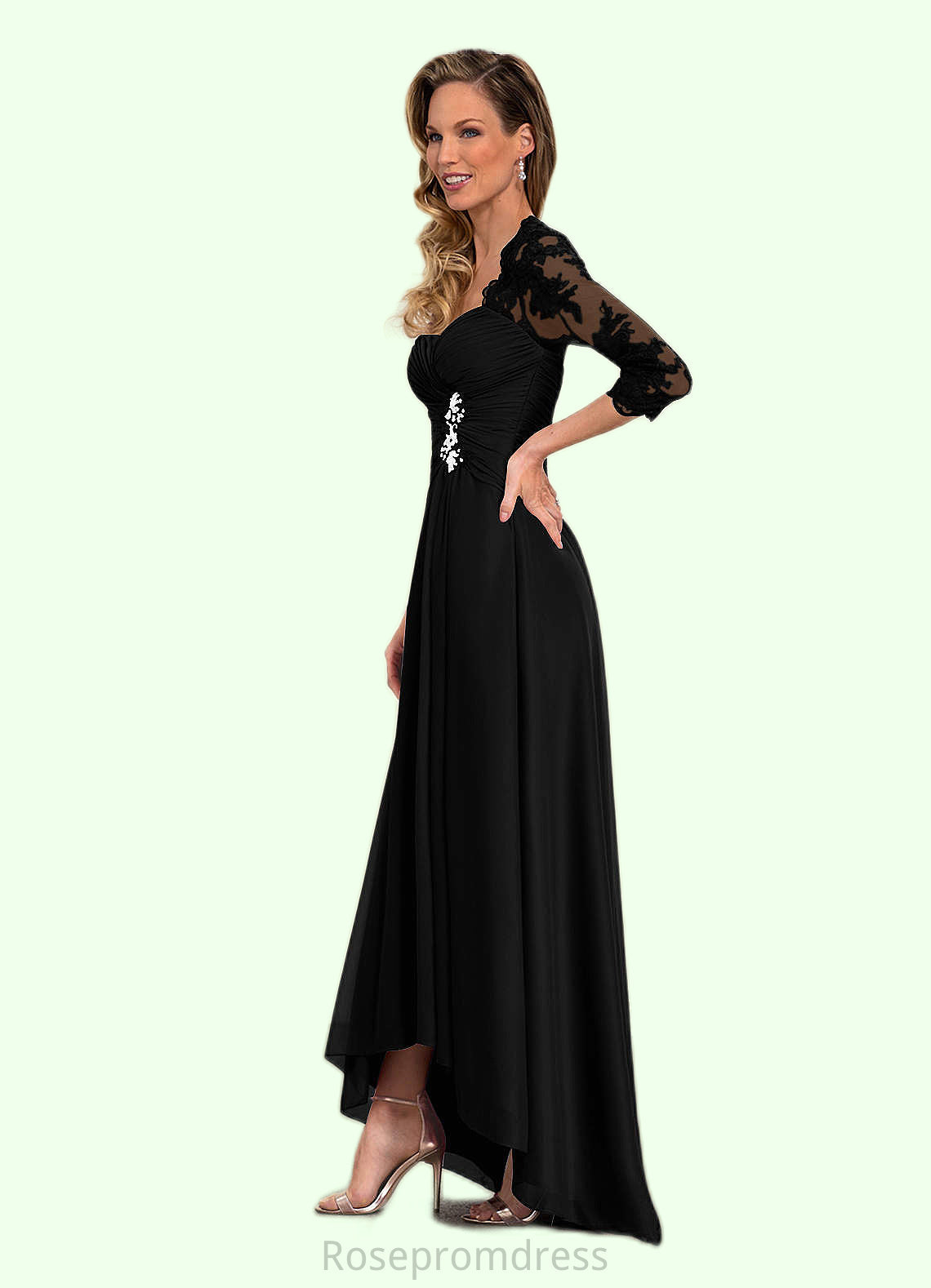 Shayla Sheath Sequins Lace Asymmetrical Dress SRSP0019850