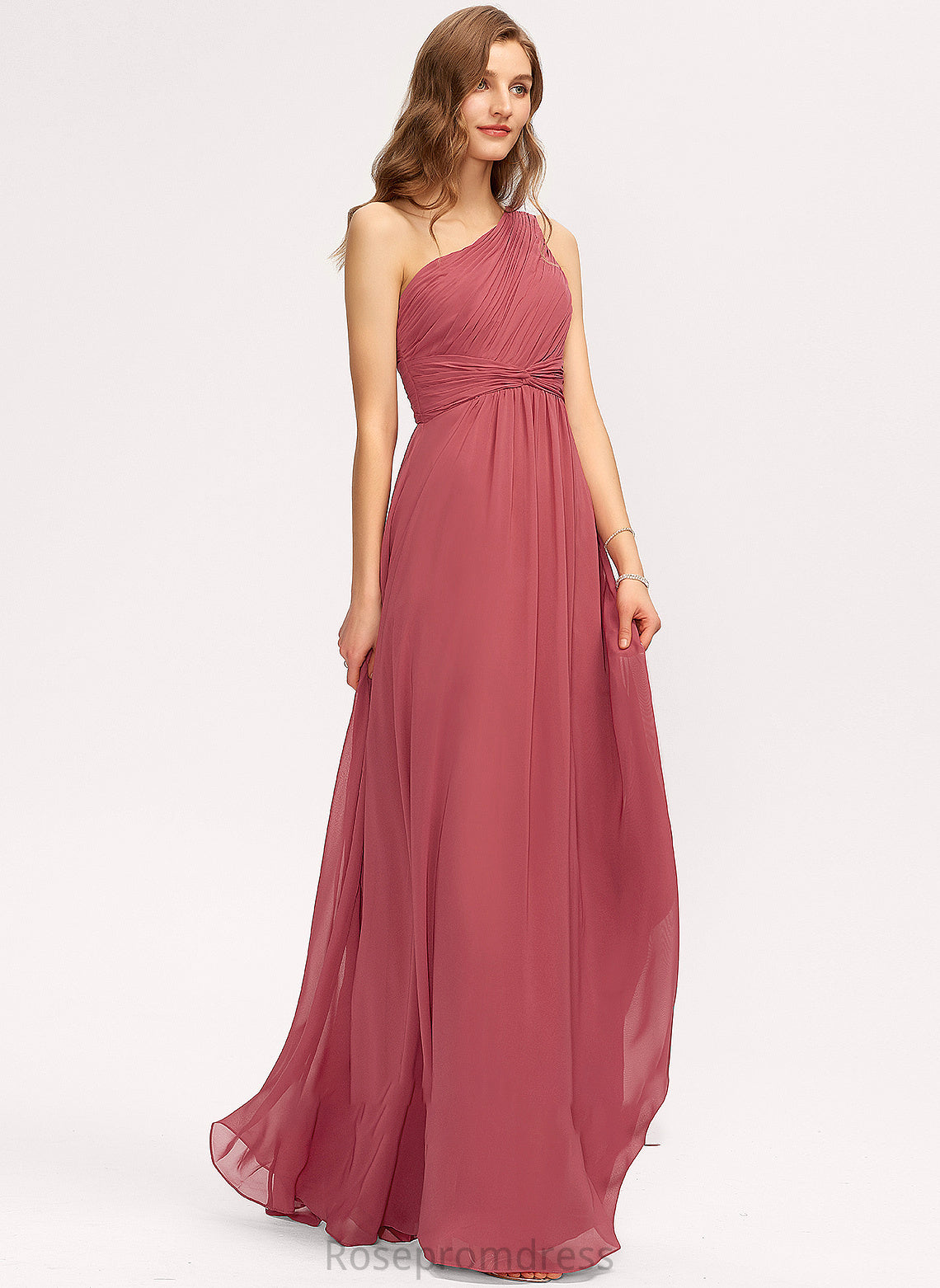 Floor-Length Length Neckline Ruffle Silhouette A-Line One-Shoulder Fabric Embellishment Shayla A-Line/Princess Floor Length Bridesmaid Dresses