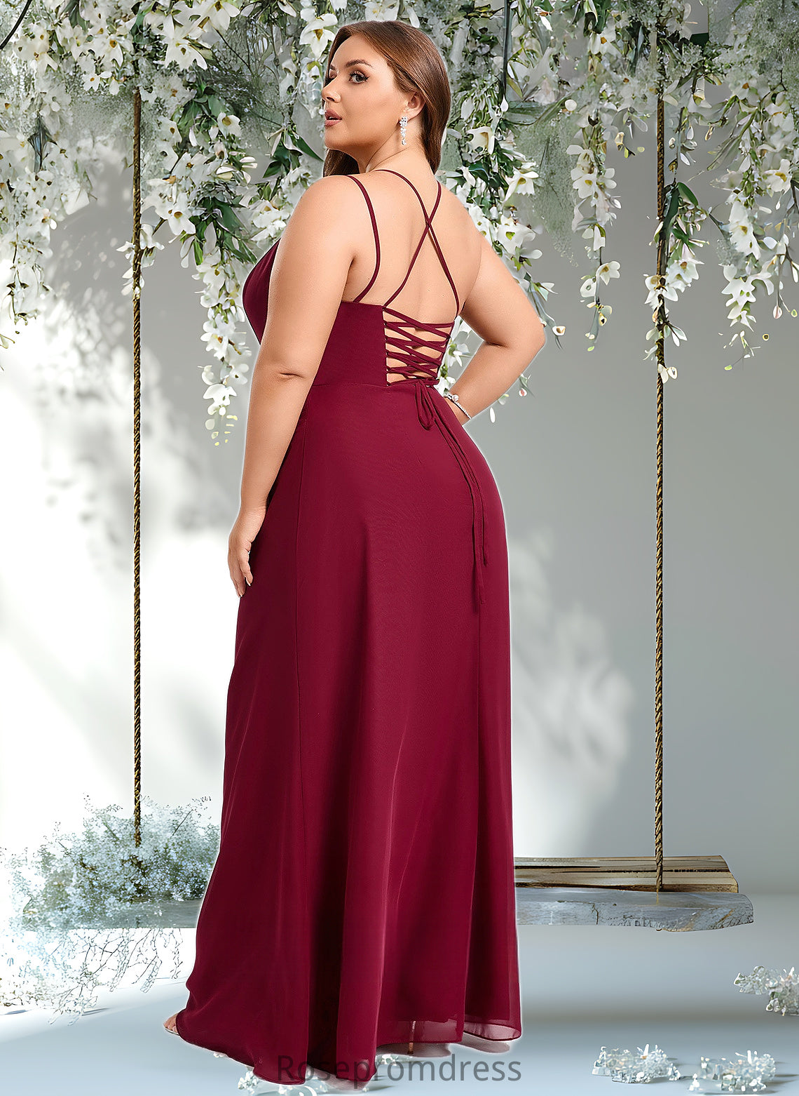 Leilani Trumpet/Mermaid Square Floor-Length Chiffon Bridesmaid Dress DSP0025826