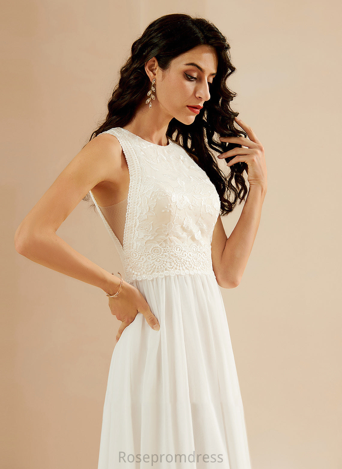 Jaelynn Wedding Dresses Train Wedding Dress Sweep With Lace A-Line Sequins