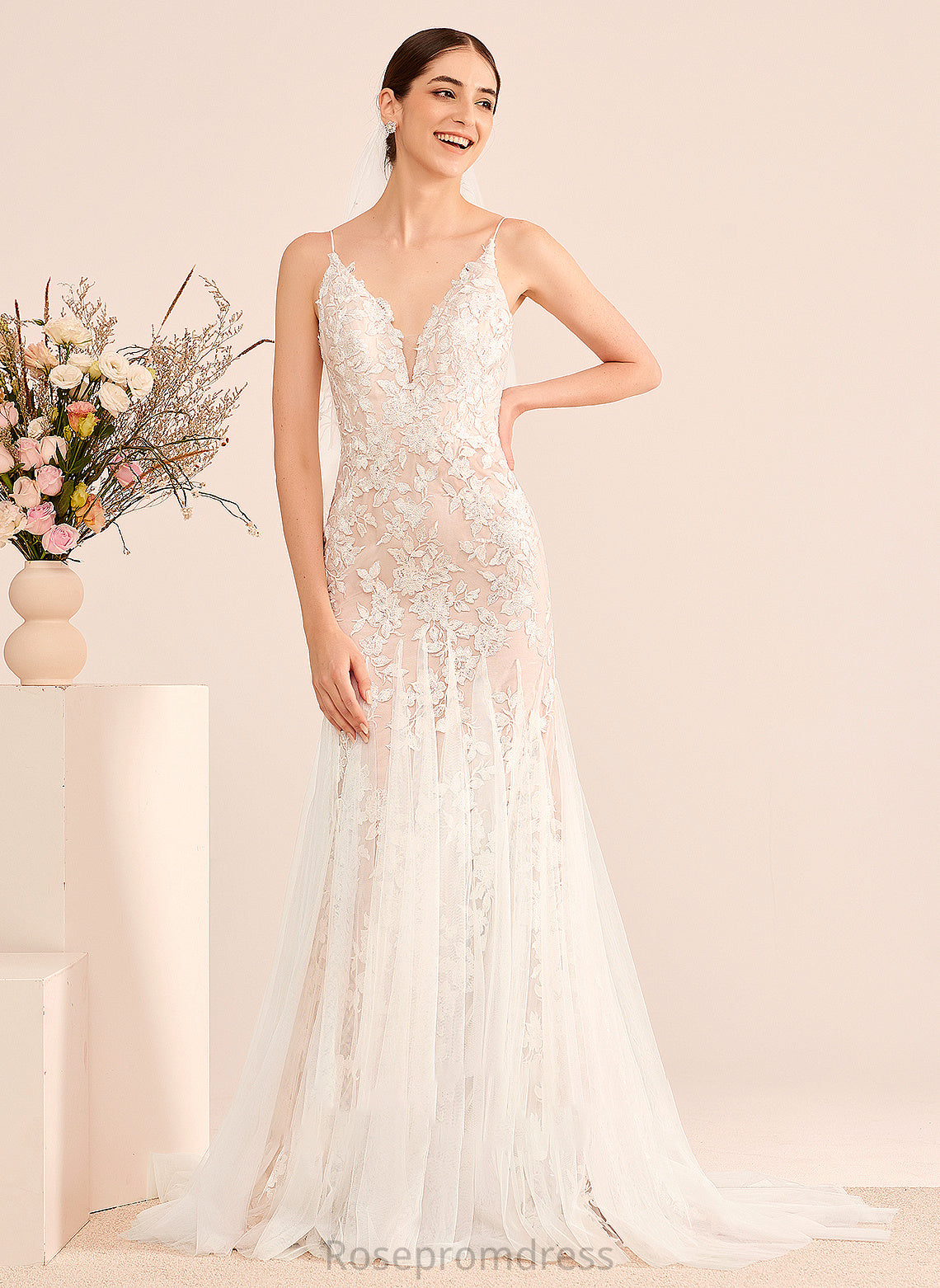 Shea Dress Court Trumpet/Mermaid Train With Wedding Dresses Lace Wedding V-neck