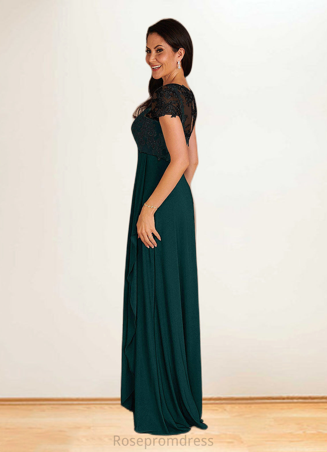 Madeline A-Line Lace Floor-Length Dress SRSP0019944