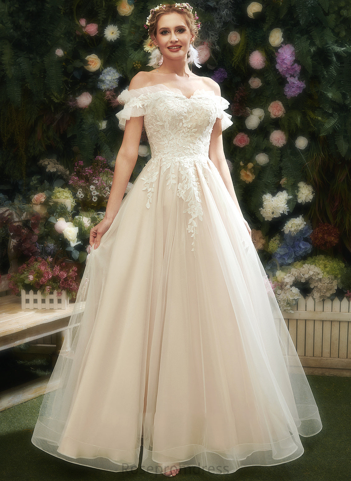 A-Line Floor-Length Lace Sweetheart Wedding Dresses Dress Sequins Wedding Alejandra With