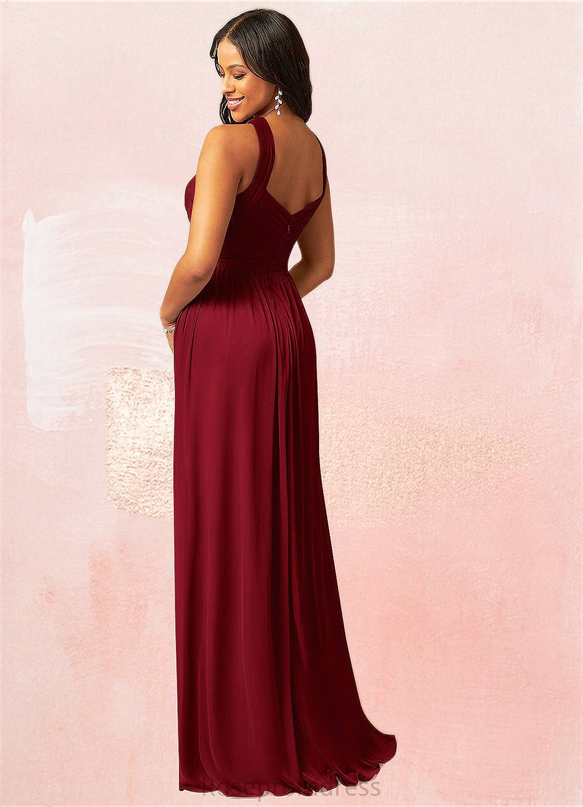 Ayana A-Line Pleated Mesh Floor-Length Dress SRSP0019715