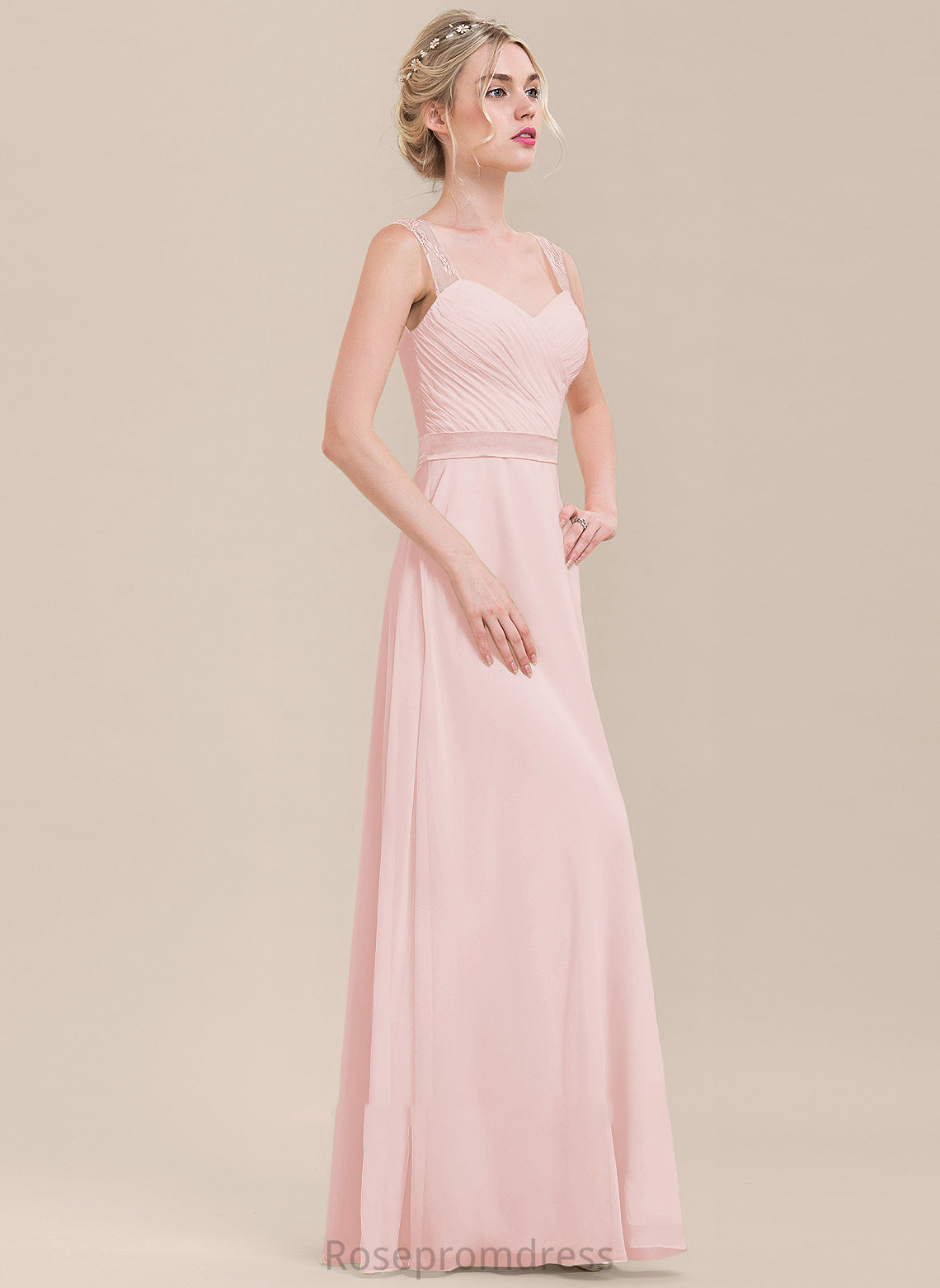 A-Line Neckline Fabric Ruffle Length Embellishment Floor-Length Silhouette Sweetheart Peyton Sleeveless Off The Shoulder Bridesmaid Dresses