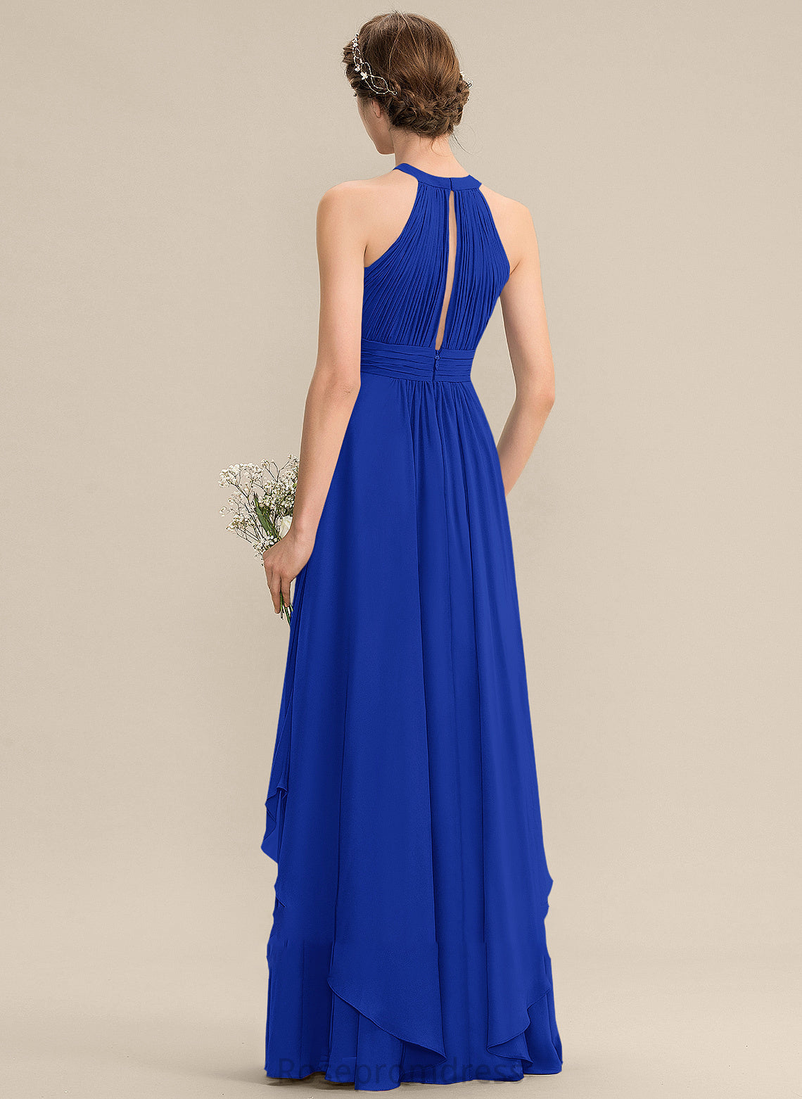 Embellishment Ruffle A-Line ScoopNeck Length Silhouette Floor-Length Neckline Fabric Dakota Sleeveless Natural Waist Bridesmaid Dresses