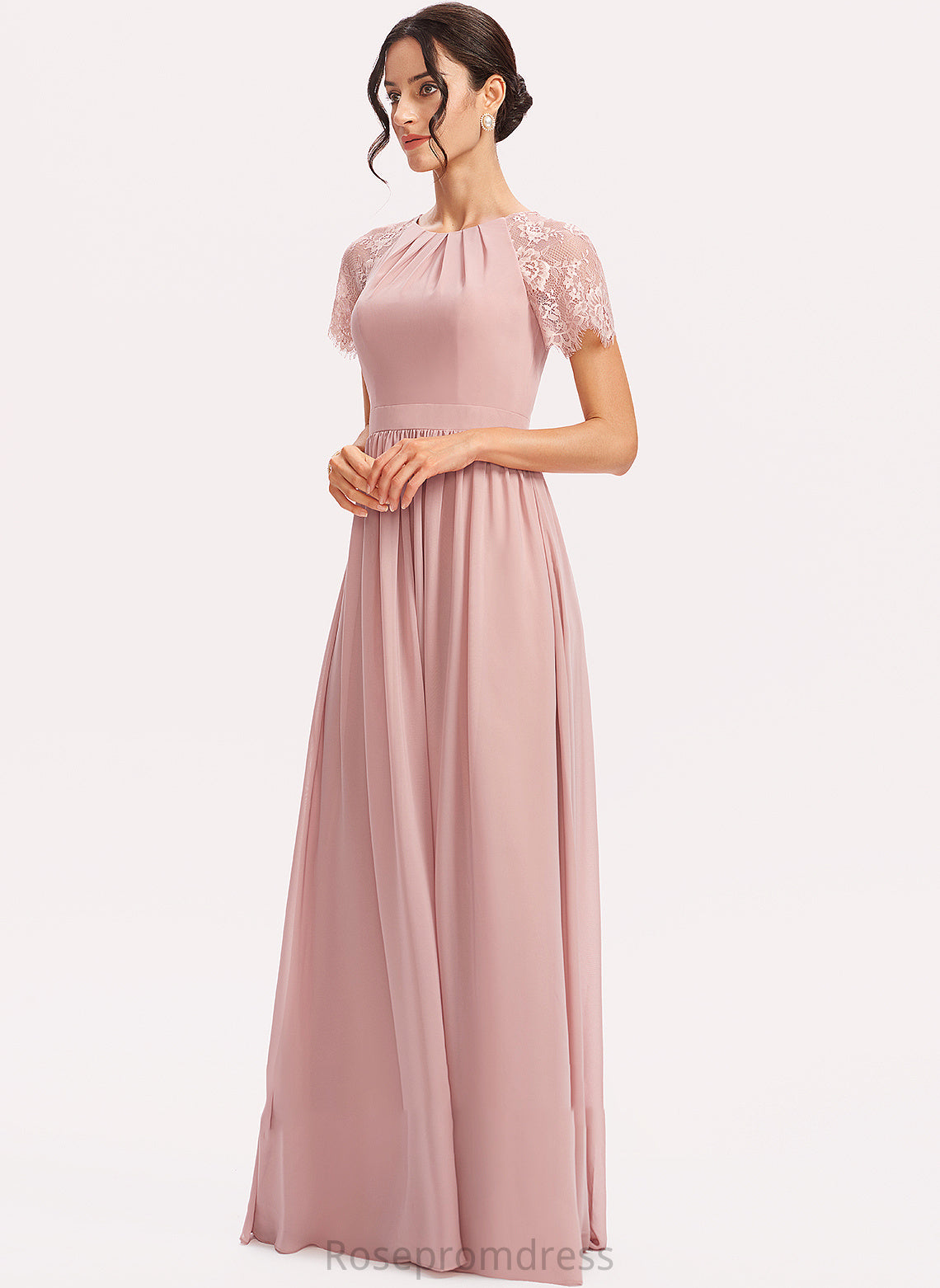 A-Line Embellishment Straps Fabric Lace Floor-Length Length Silhouette Camryn Sleeveless A-Line/Princess Floor Length Bridesmaid Dresses