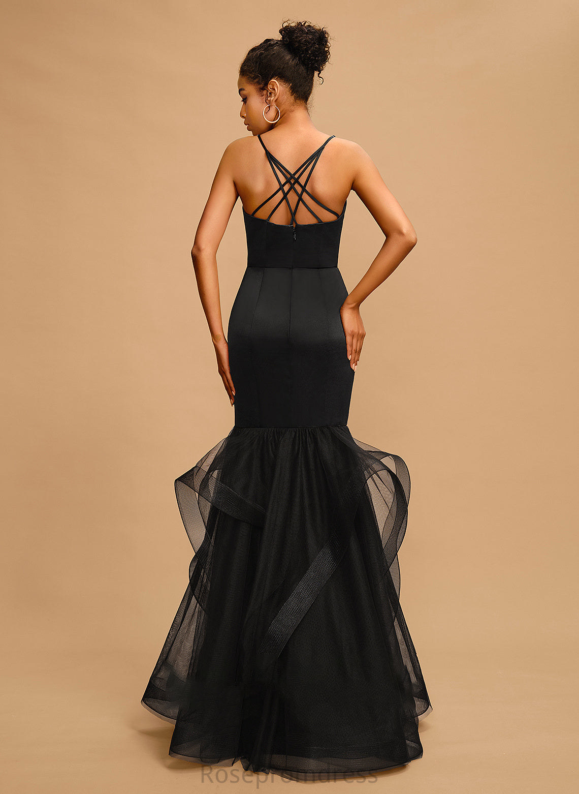 Prom Dresses V-neck Satin Trumpet/Mermaid Floor-Length Savannah
