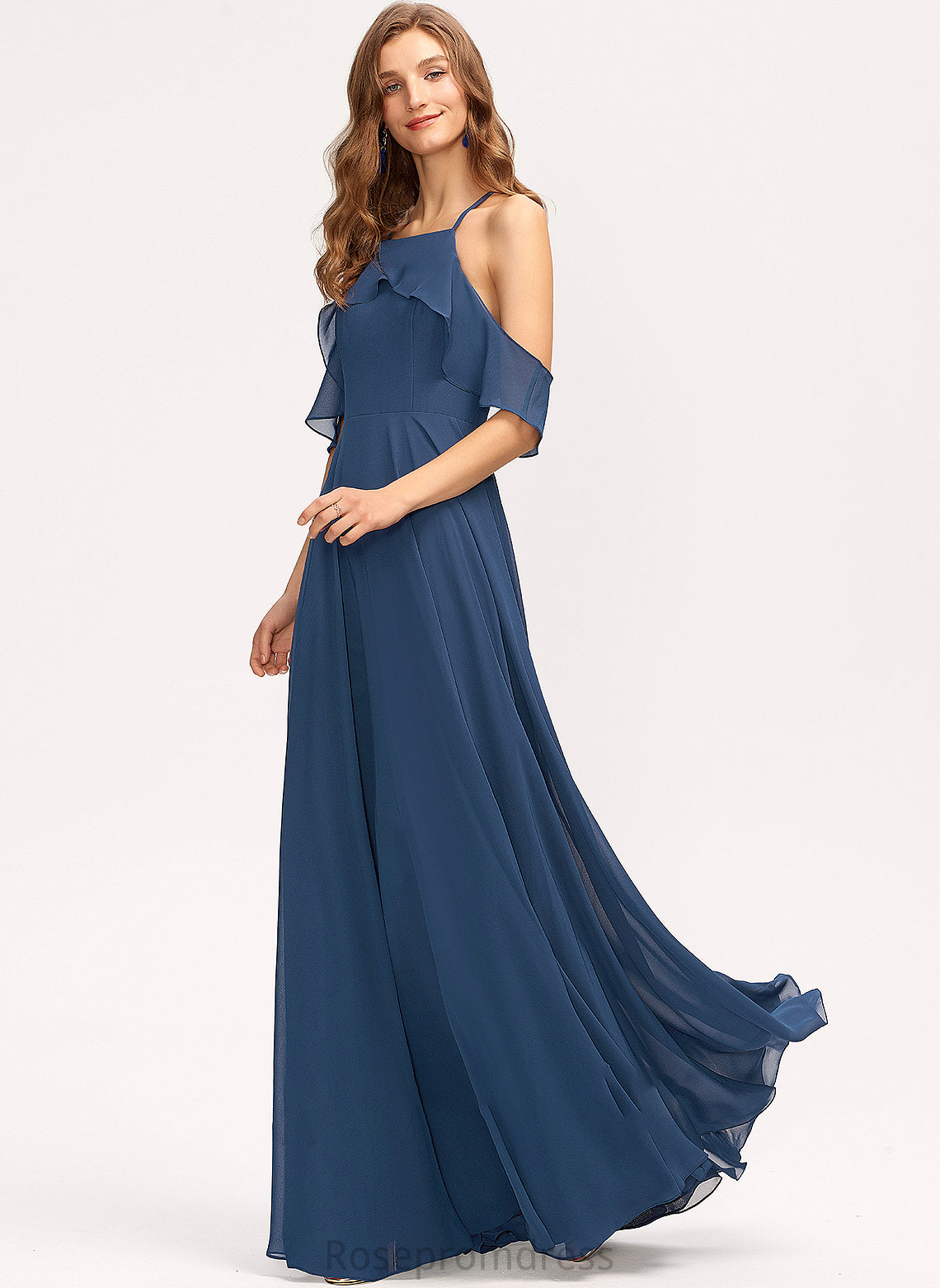 Length A-Line Straps Silhouette SquareNeckline Floor-Length Fabric Neckline Larissa Bridesmaid Dresses