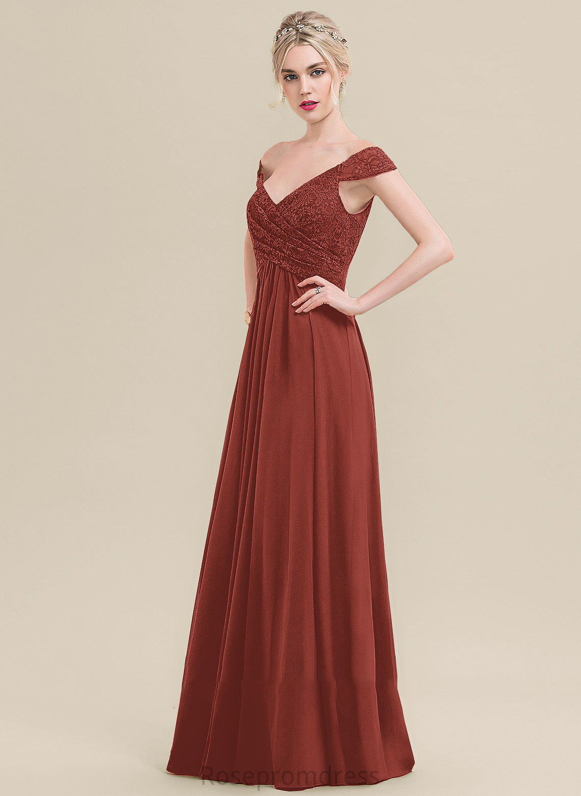 Fabric Silhouette A-Line Embellishment Length Off-the-Shoulder Floor-Length Neckline Ruffle Sarah Sleeveless High Low Bridesmaid Dresses
