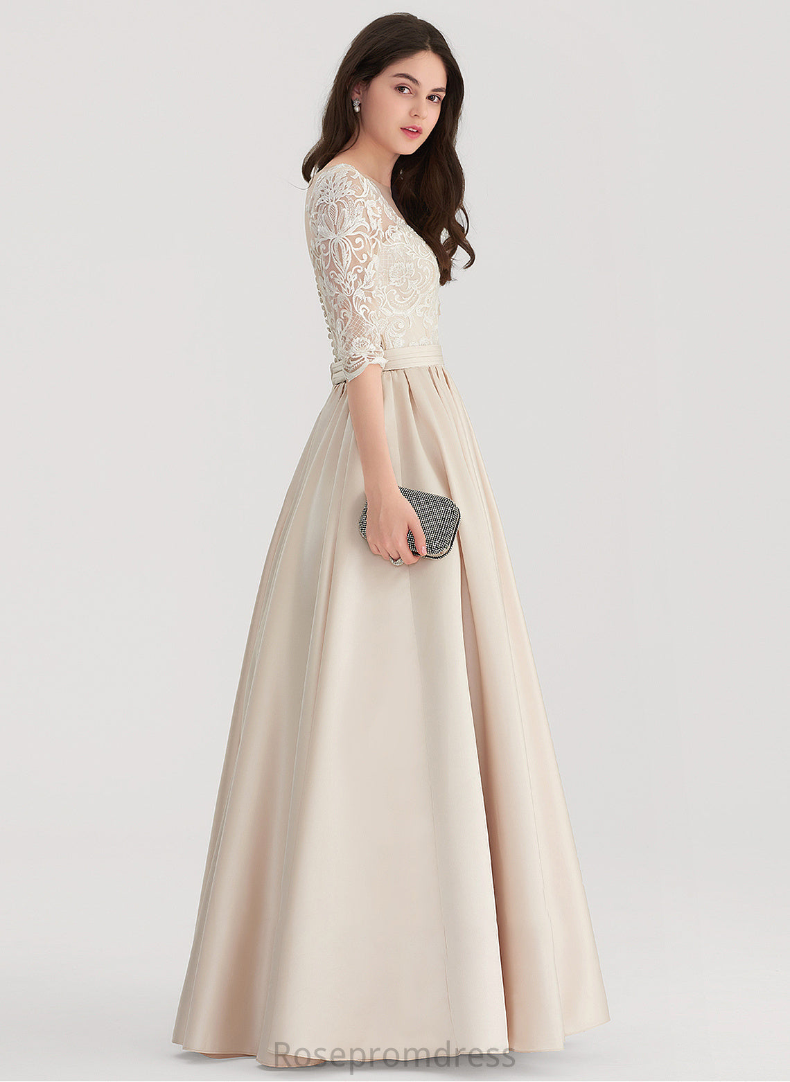 Scoop Prom Dresses Neck Ball-Gown/Princess Satin Floor-Length Gemma