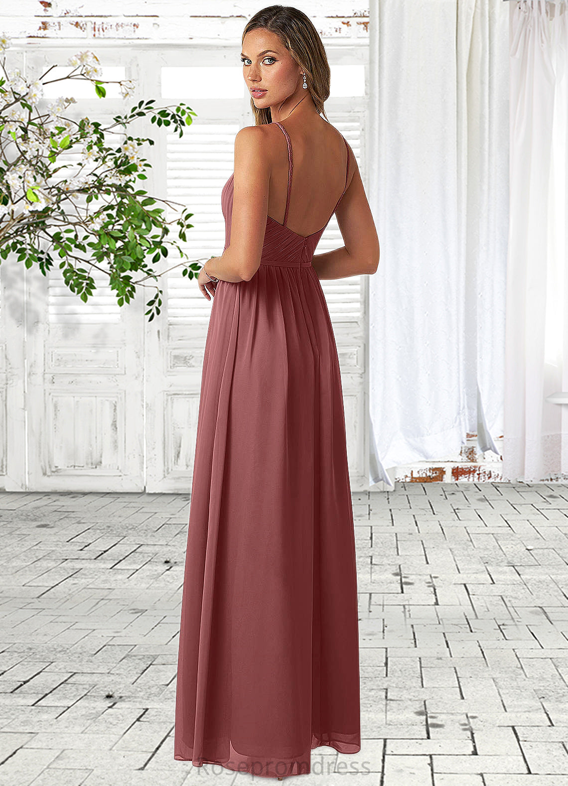 Ariana A-Line Sweetheart Neckline Chiffon Floor-Length Dress SRSP0019696