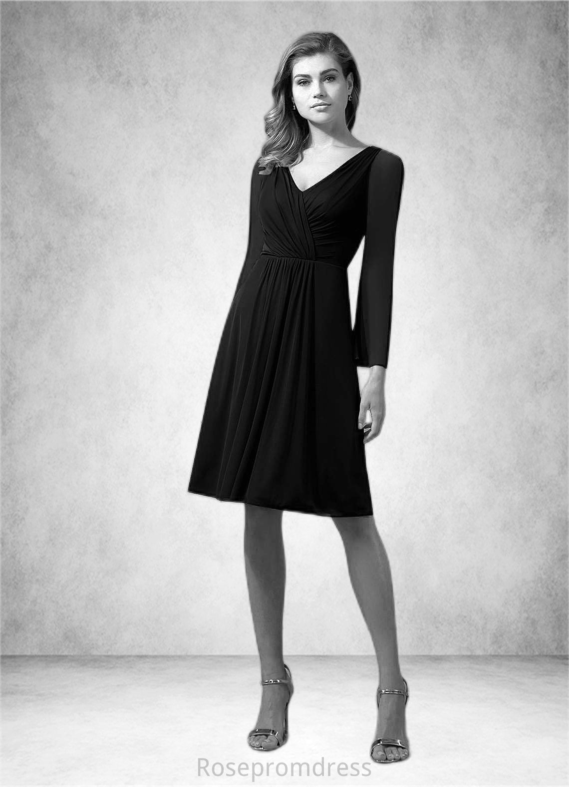 Nevaeh A-Line Pleated Mesh Knee-Length Dress SRSP0019897