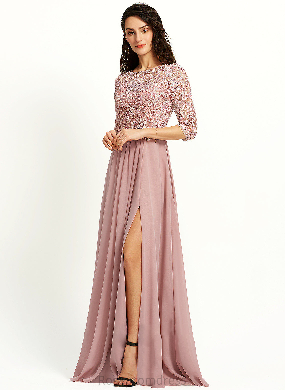 Neckline Silhouette ScoopNeck Embellishment A-Line Fabric SplitFront Floor-Length Length Guadalupe Floor Length Natural Waist Bridesmaid Dresses