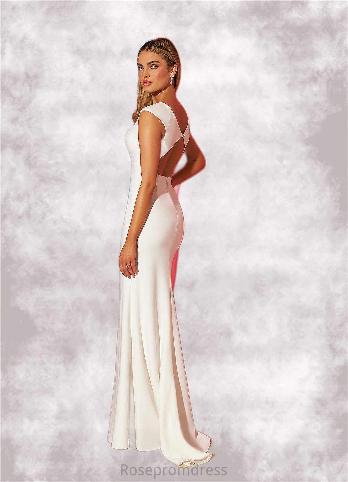 Willa Mermaid Stretch Crepe Sweep Train Dress SRSP0020101