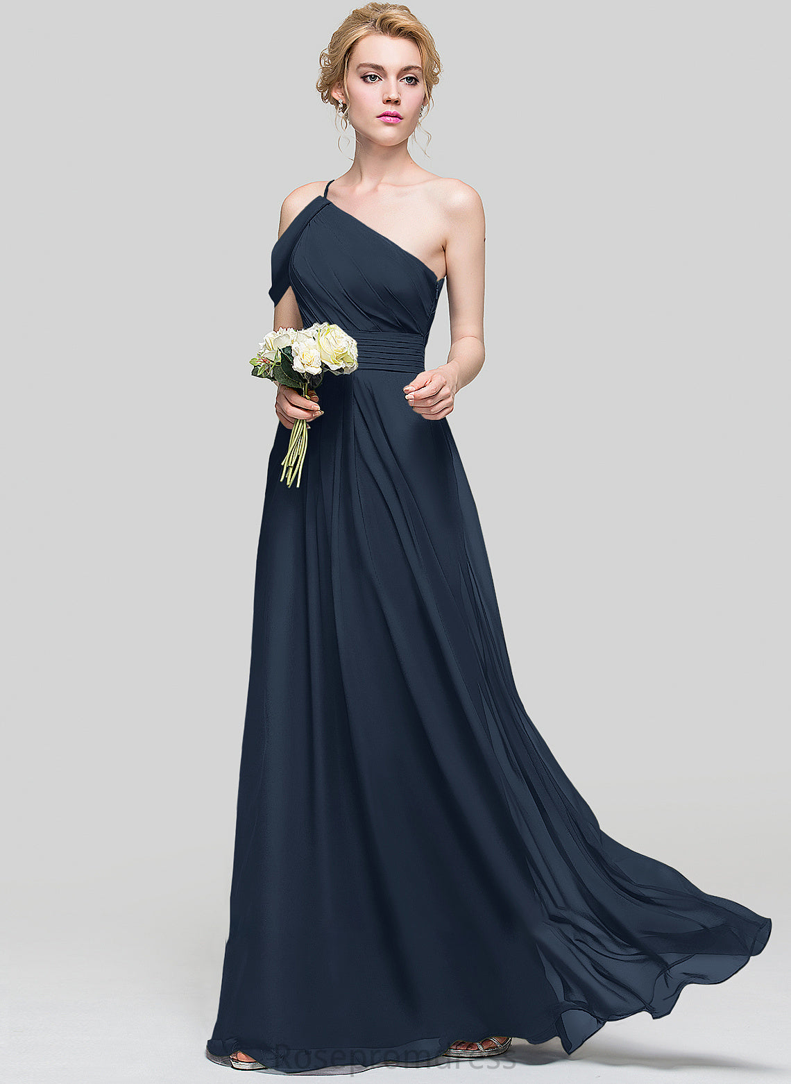 Length Fabric One-Shoulder A-Line Embellishment Floor-Length Neckline Silhouette Ruffle Lillie Scoop Floor Length Bridesmaid Dresses