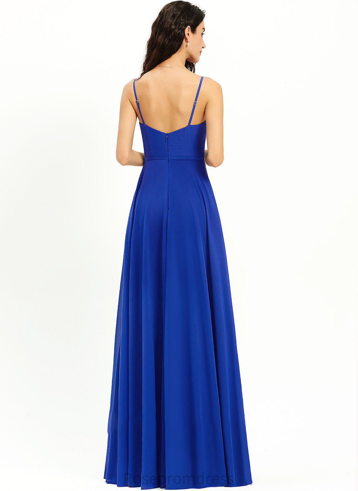 Length Ruffle Floor-Length V-neck Neckline Embellishment A-Line Silhouette Fabric Felicity Sleeveless A-Line/Princess Bridesmaid Dresses