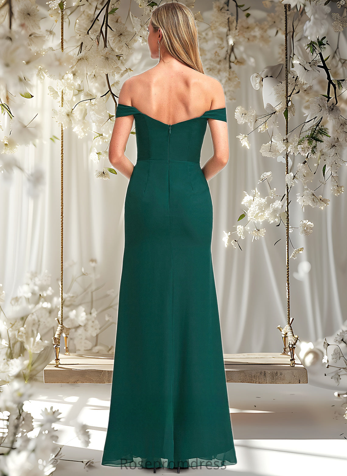 Anika A-line Off the Shoulder Floor-Length Chiffon Bridesmaid Dress DSP0025744
