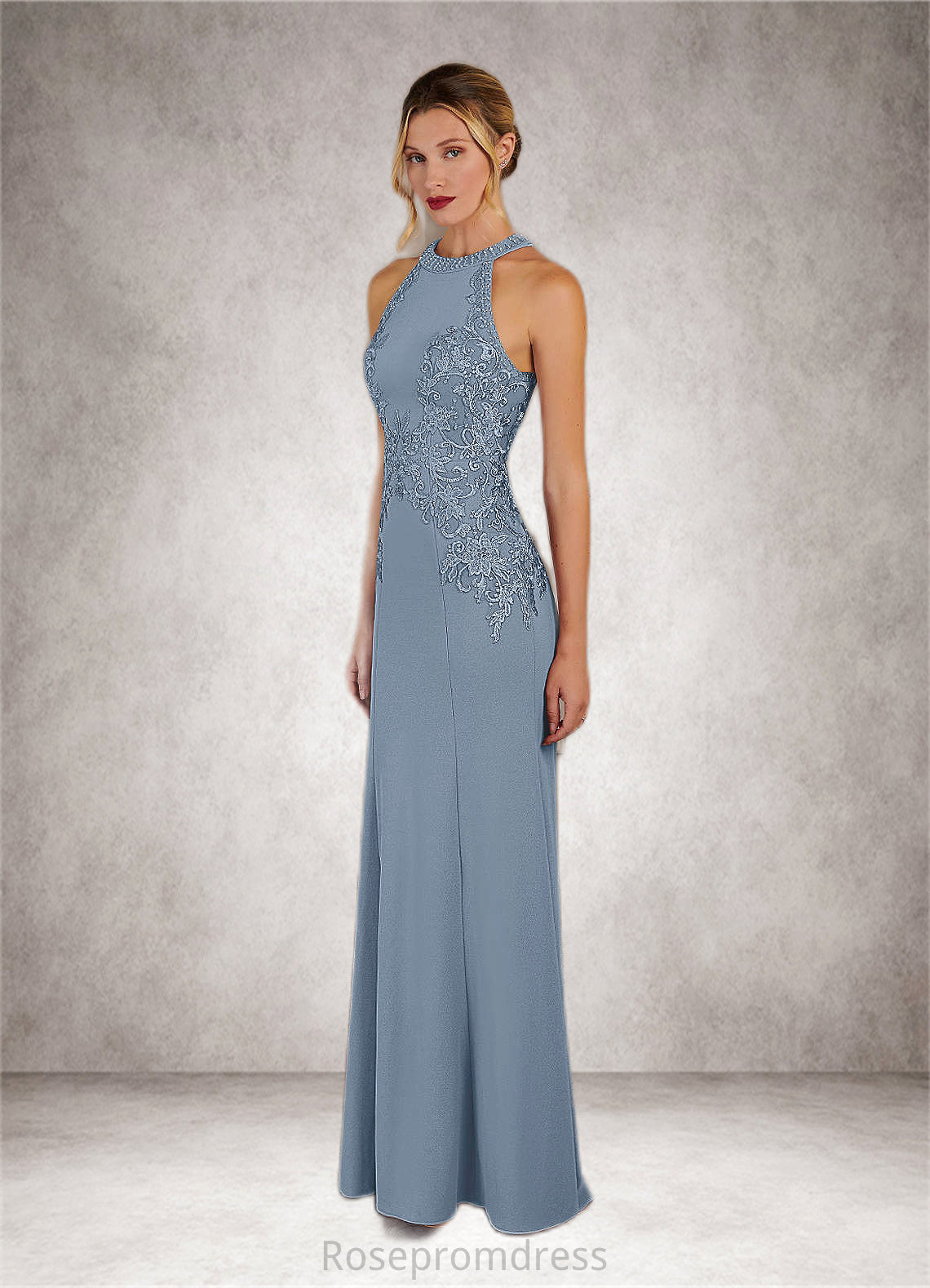 Mollie Mermaid Sequins Stretch Crepe Sweep train Dress SRSP0019825