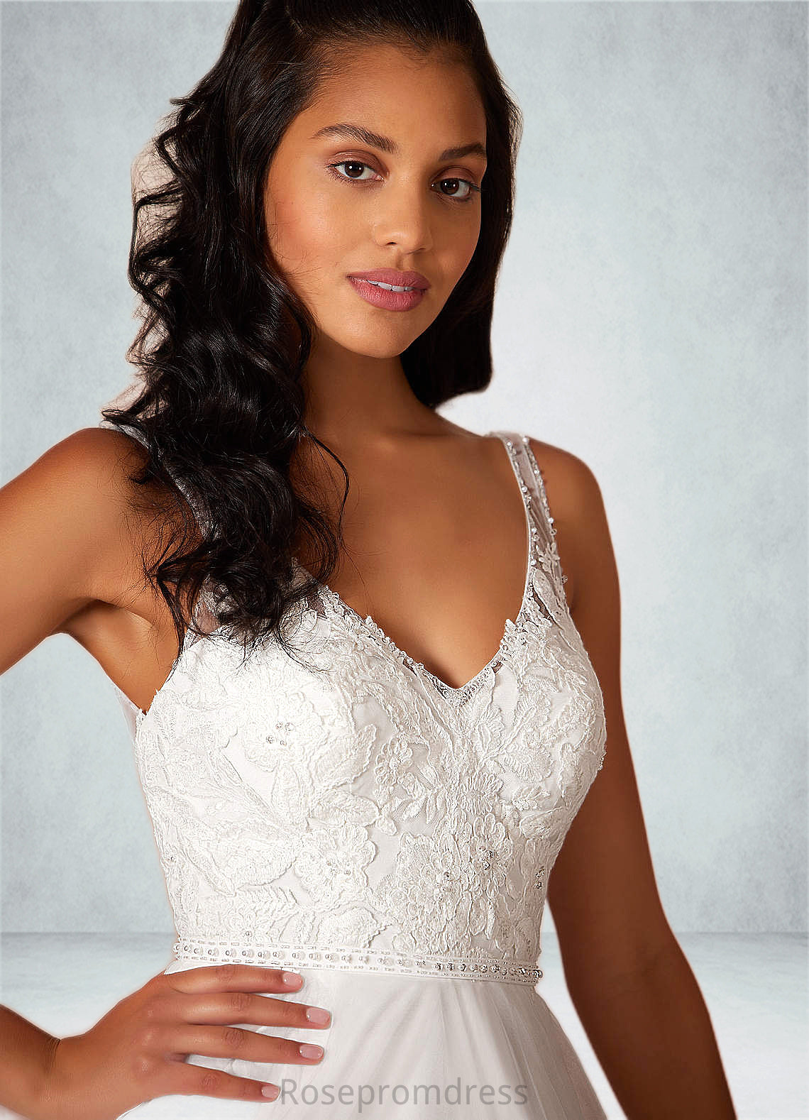 Tiara A-Line Sequins Tulle Chapel Train Dress SRSP0020100