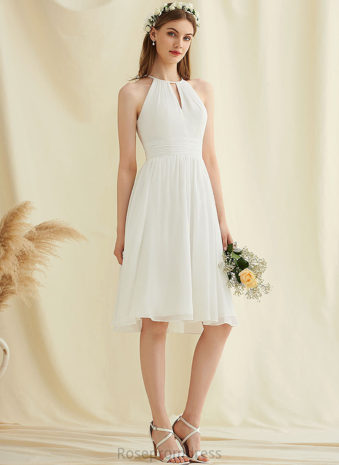A-Line Wedding Dresses Hayley Dress Chiffon Knee-Length Wedding