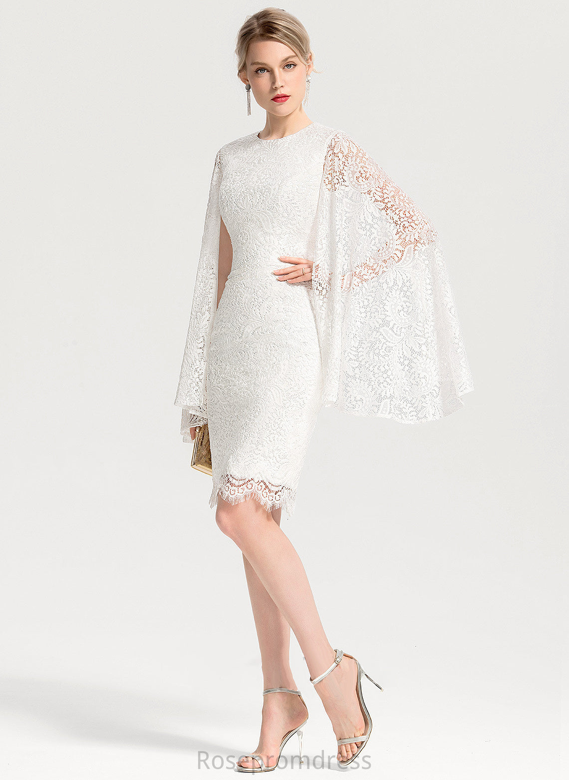 Neck Lace Wedding Dresses Dress Knee-Length Sheath/Column Alexandria Wedding Scoop