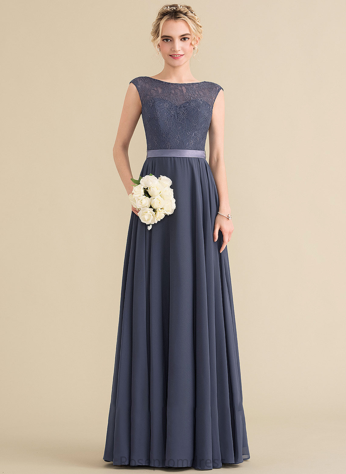 Neckline ScoopNeck Length Fabric Bow(s) Silhouette A-Line Floor-Length Embellishment Alexandra Short Sleeves Velvet Bridesmaid Dresses