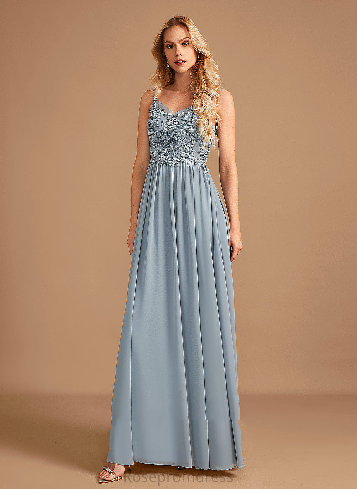 Floor-Length Embellishment V-neck Ruffle A-Line Fabric Neckline Length Silhouette Mabel Bridesmaid Dresses