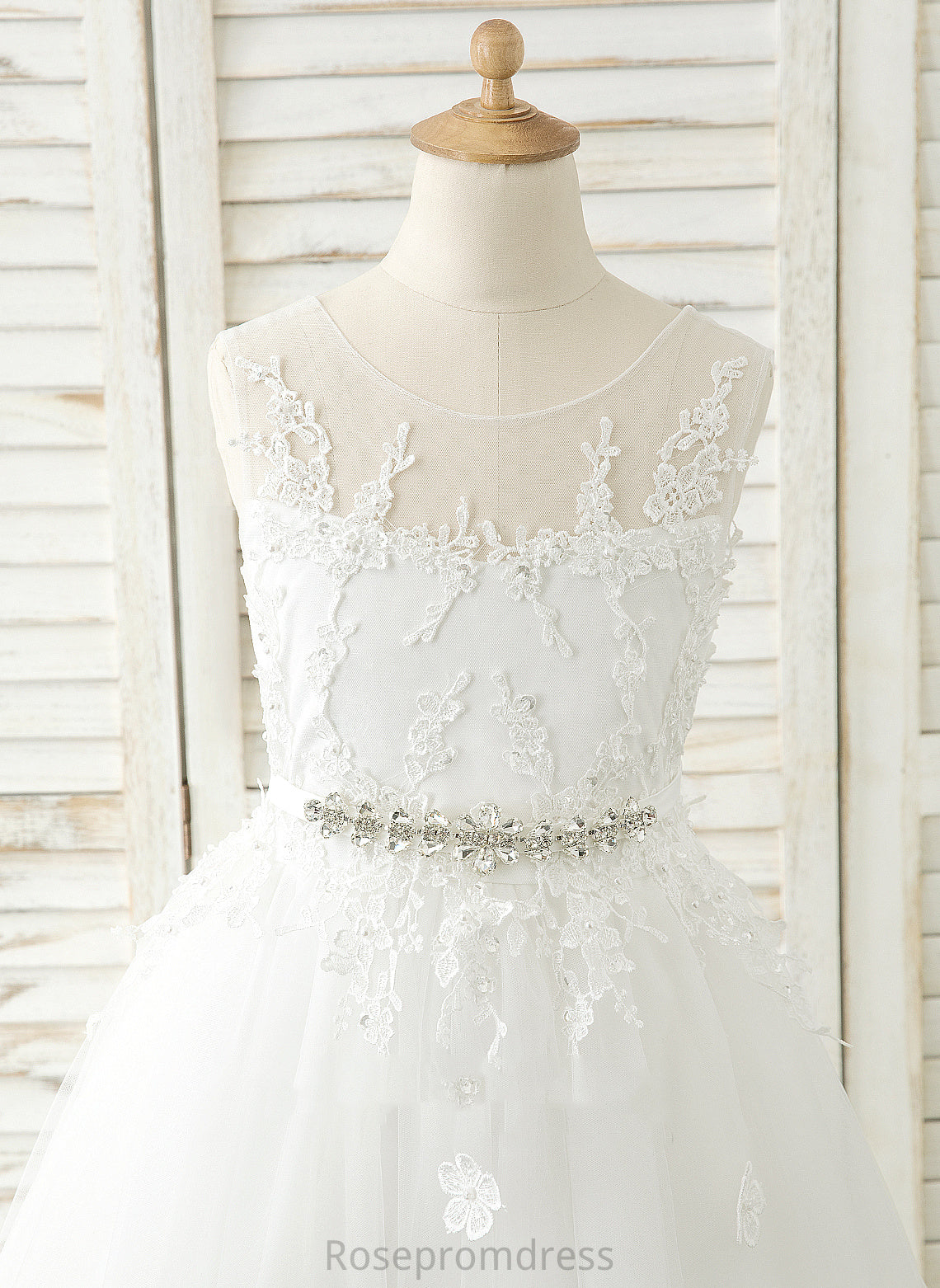Neck Laurel A-Line Dress Flower Girl Dresses Sleeveless Flower Floor-length Scoop - Tulle/Lace Girl