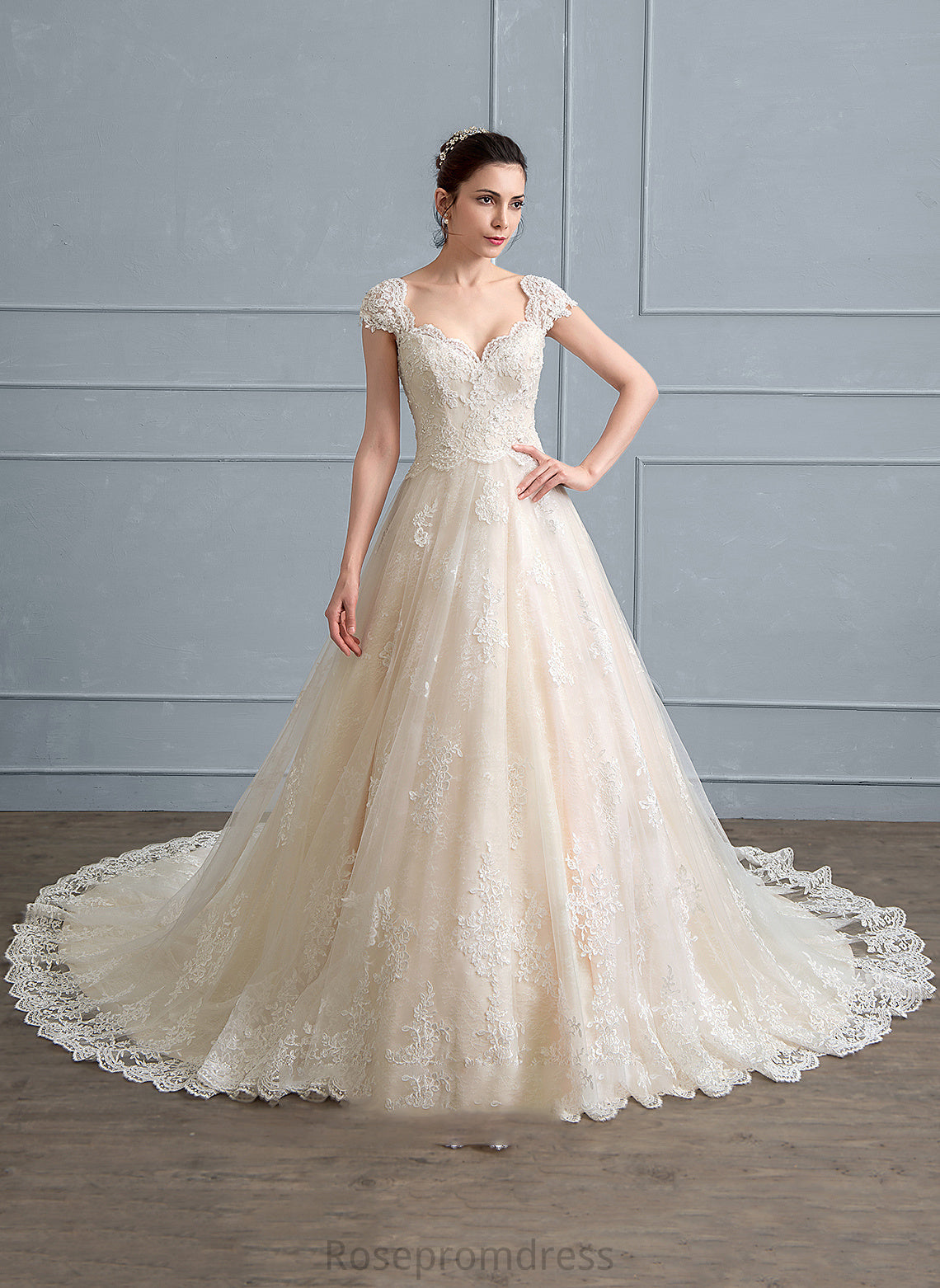 Sequins Jaliyah Wedding Dresses Dress Train Lace Sweetheart Tulle Ball-Gown/Princess Wedding Beading Cathedral With