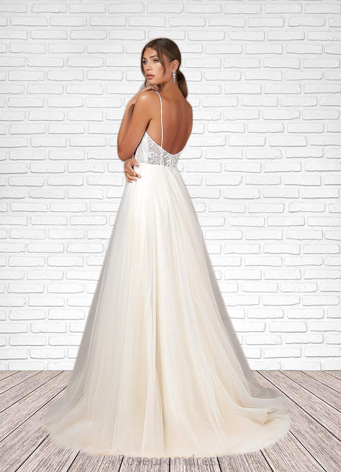 Cheyenne A-Line Sequins Tulle Chapel Train Dress SRSP0020045