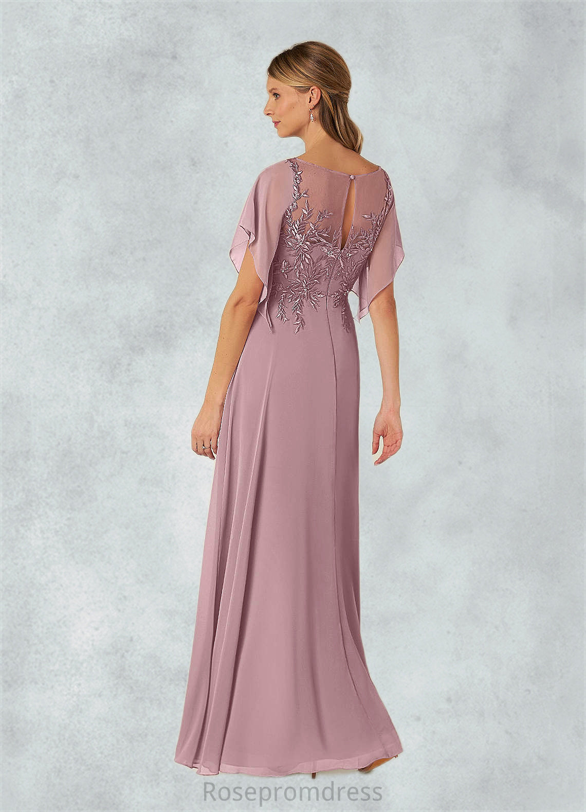 Eliana A-Line Sequins Chiffon Floor-Length Dress SRSP0019873