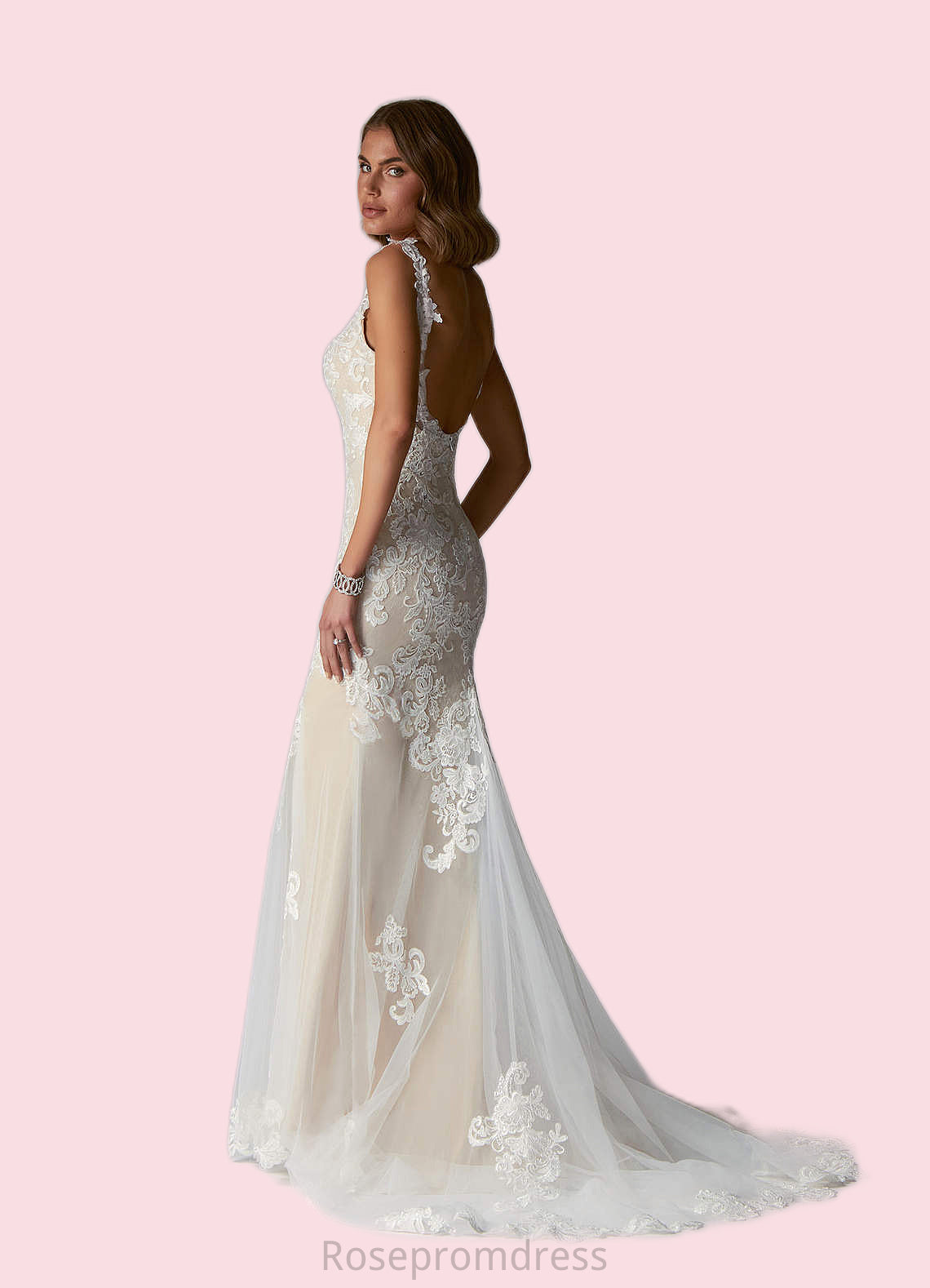 Sophie Mermaid Sequins Tulle Chapel Train Dress SRSP0020078
