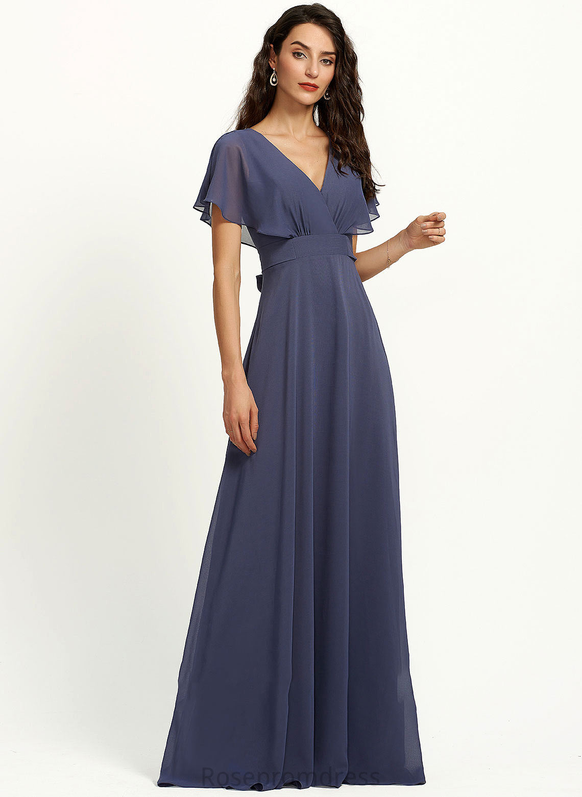 A-Line Straps Floor-Length Length Neckline Silhouette Fabric V-neck Kristin Natural Waist A-Line/Princess Floor Length Bridesmaid Dresses
