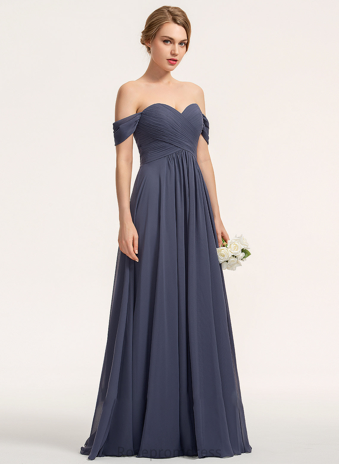 Silhouette Floor-Length Length Fabric Off-the-Shoulder Neckline A-Line Embellishment Ruffle Desiree Bridesmaid Dresses