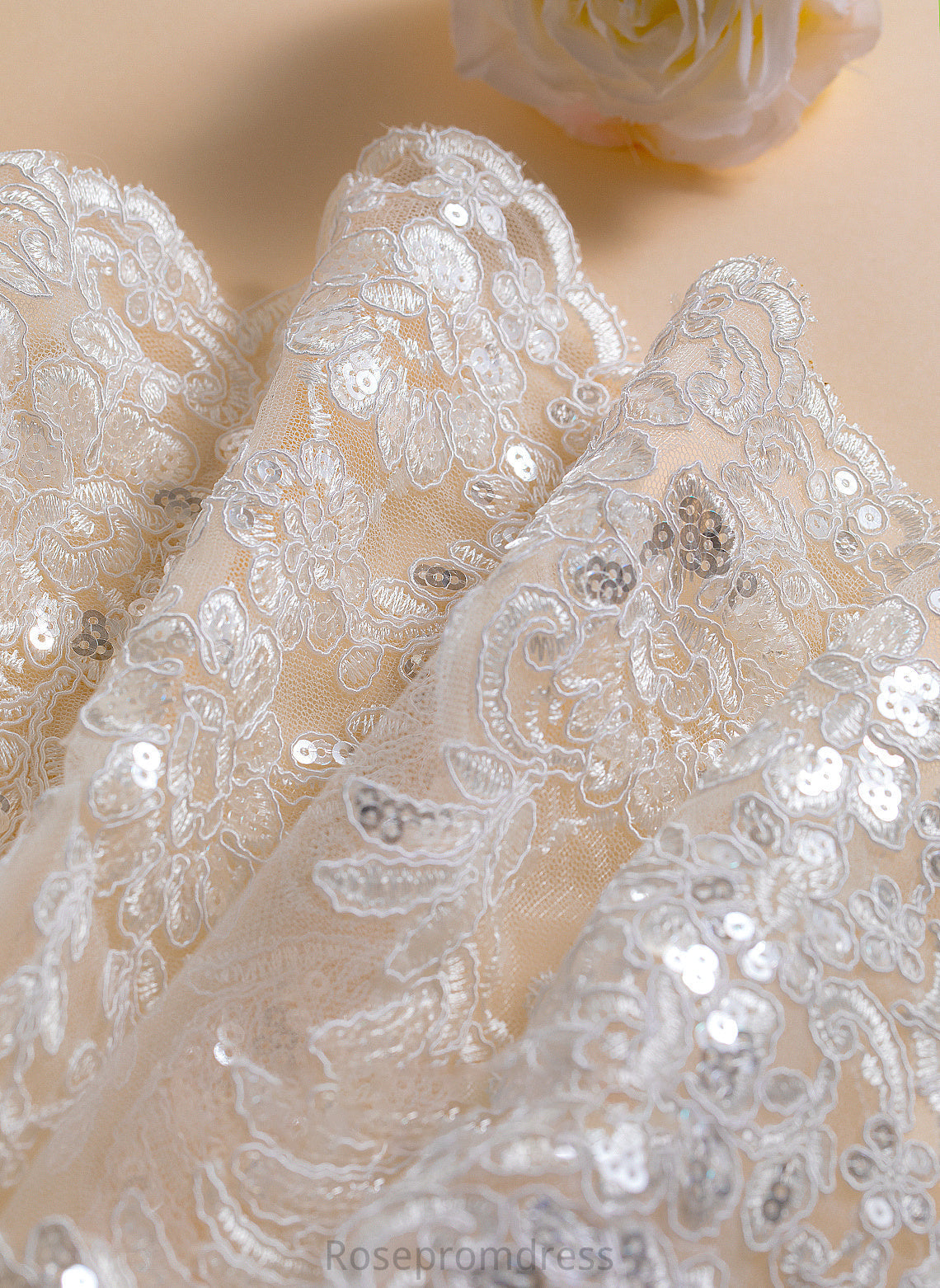 Lace Wedding Dress With Tulle Satin Asymmetrical Sequins Wedding Dresses A-Line Lila