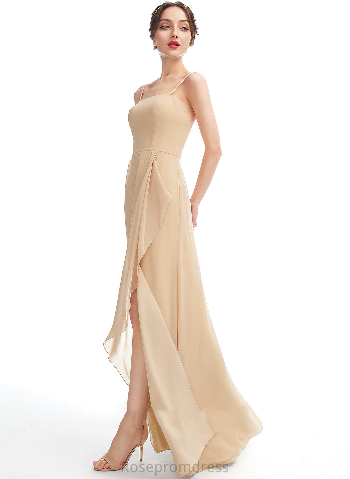 Embellishment Neckline A-Line SplitFront SquareNeckline Length Silhouette Fabric Floor-Length Ursula Floor Length A-Line/Princess Bridesmaid Dresses