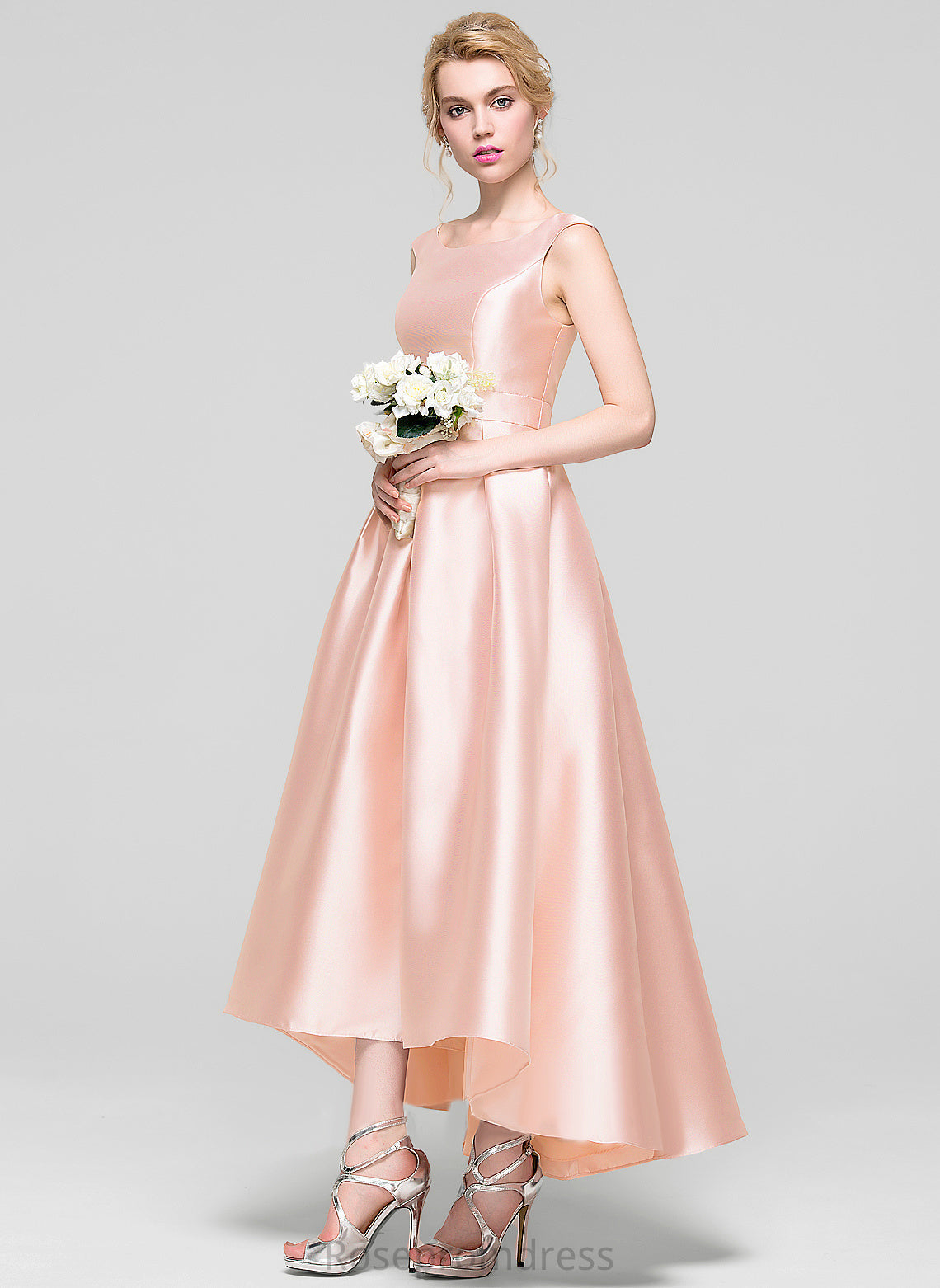 Scoop A-Line Cocktail Satin Cocktail Dresses Dress Jaylah Neck Asymmetrical