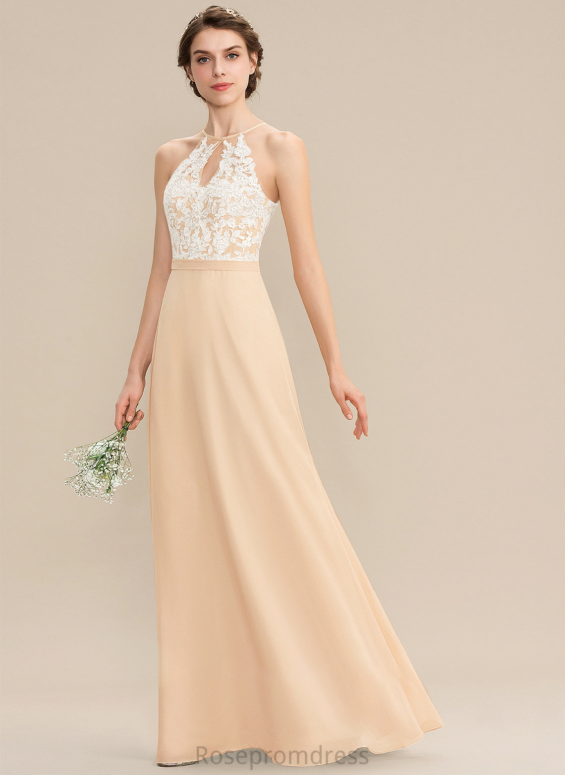 ScoopNeck Length Embellishment Silhouette Floor-Length A-Line Fabric Neckline Bow(s) Taryn Bridesmaid Dresses