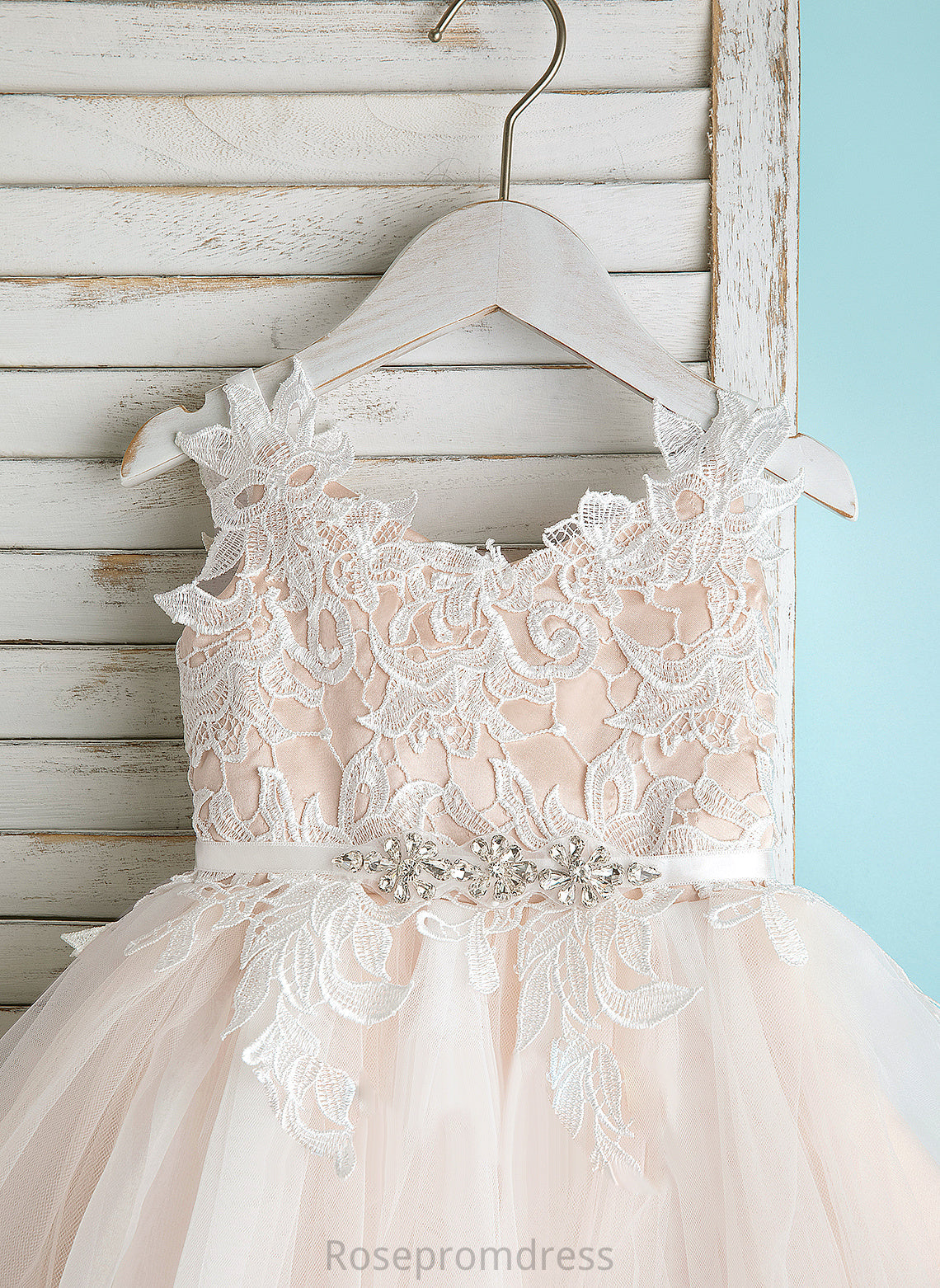 V-neck/Straps Sleeveless Flower Girl Dresses Knee-length - Flower Persis Dress A-Line Girl Tulle/Lace
