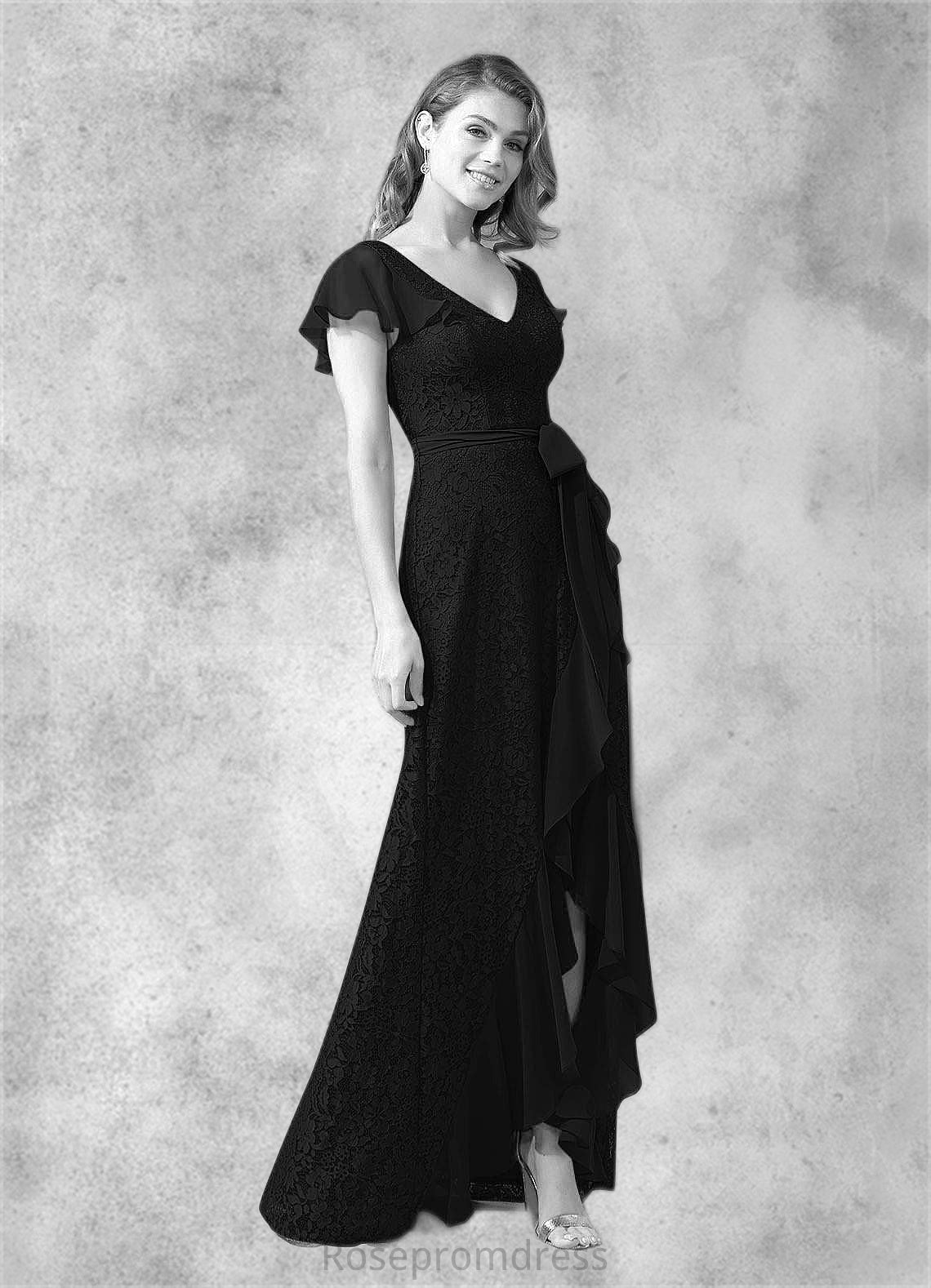 Bella A-Line Lace Asymmetrical Dress SRSP0019852