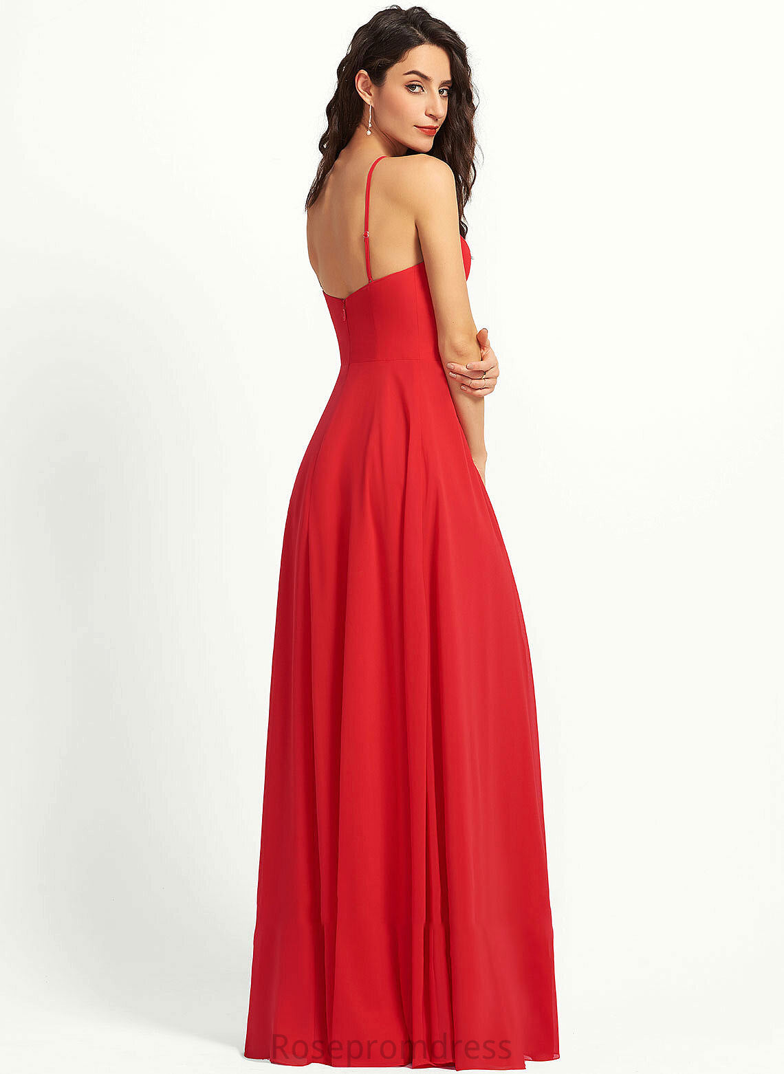A-Line Silhouette Straps Neckline Fabric ScoopNeck Floor-Length Length Janiya Sheath/Column Floor Length Sleeveless Bridesmaid Dresses