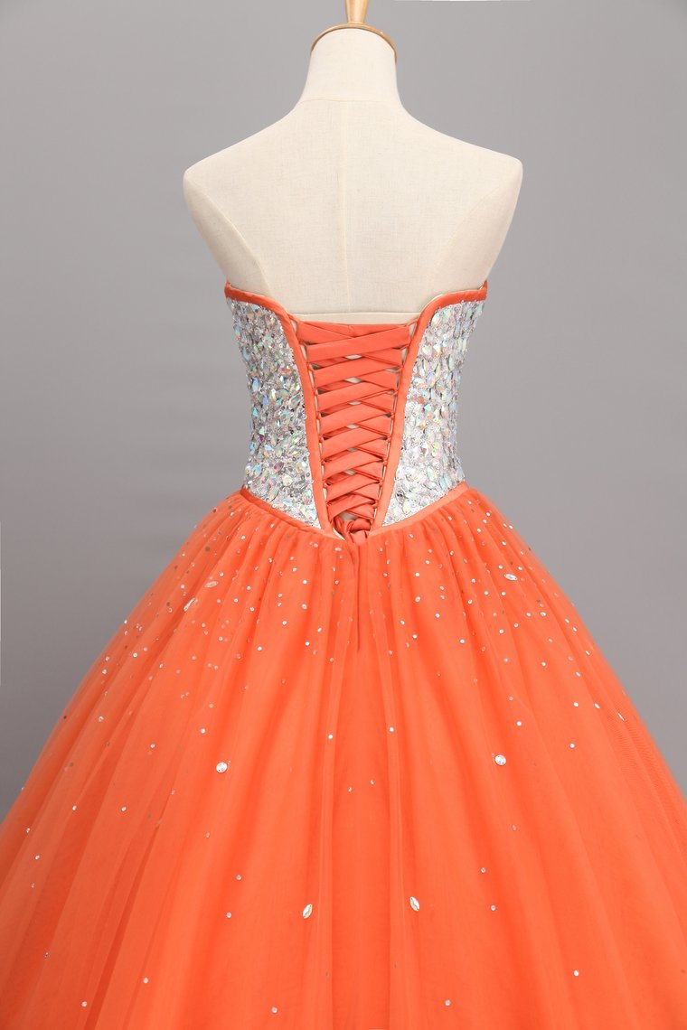2024 Bicolor Quinceanera Dresses Sweetheart Ball Gown Floor-Length Beaded Bodice