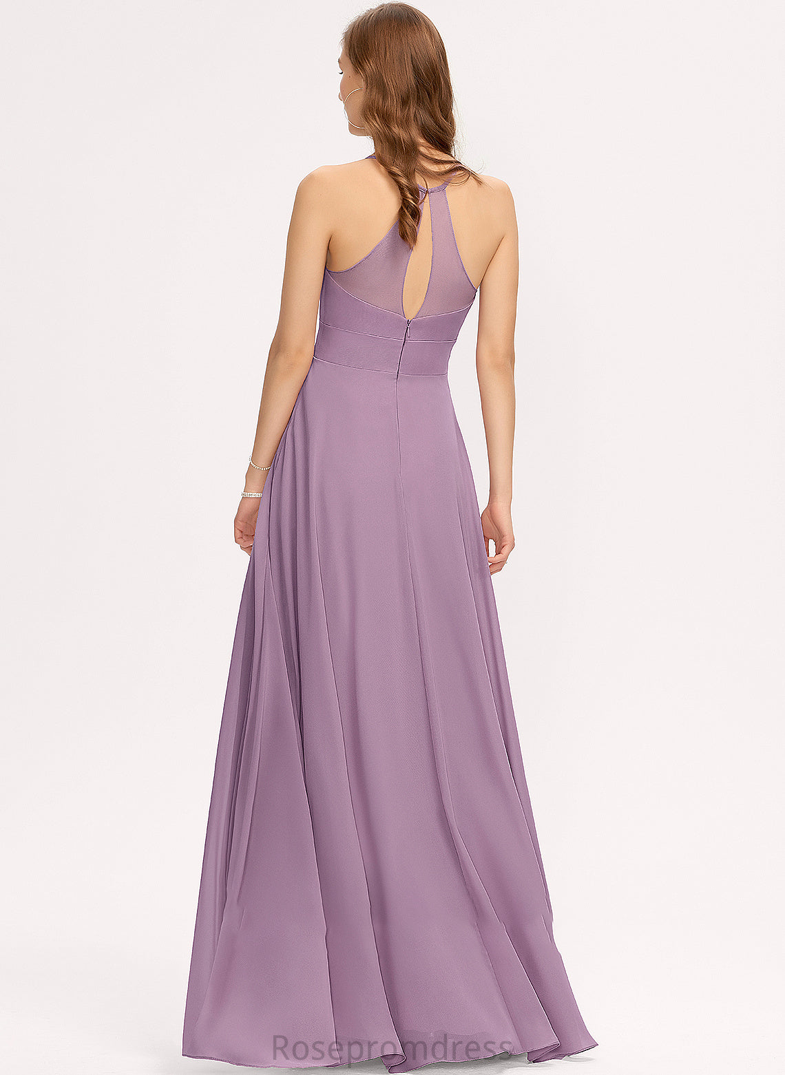 A-Line Neckline Length ScoopNeck Fabric Embellishment Floor-Length Silhouette Pockets Nadia Spaghetti Staps A-Line/Princess Bridesmaid Dresses