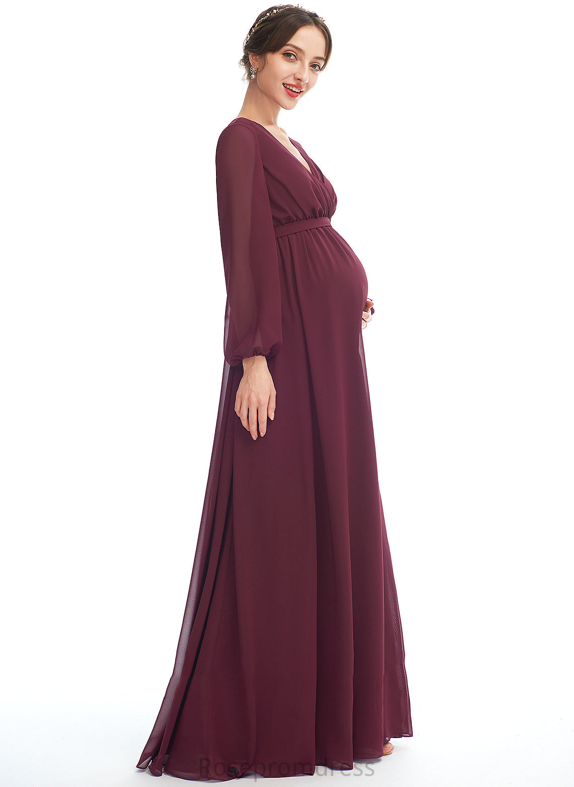 A-Line Floor-Length Neckline Fabric Length Embellishment V-neck SplitFront Silhouette Lillie Floor Length Natural Waist Bridesmaid Dresses