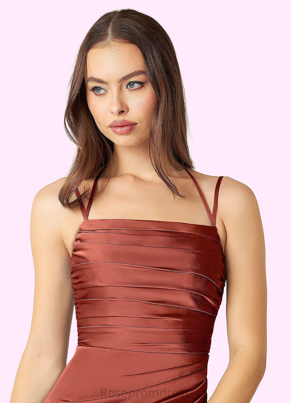 Reyna Sheath Corset Stretch Satin Floor-Length Dress SRSP0019662