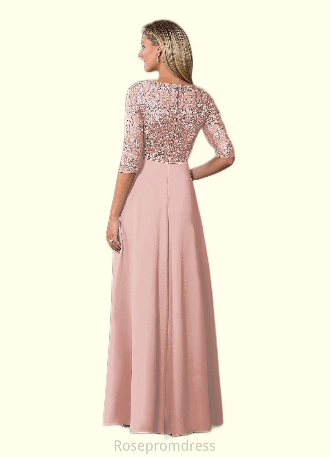 Nan A-Line Lace Stretch Crepe Floor-Length Dress SRSP0019881