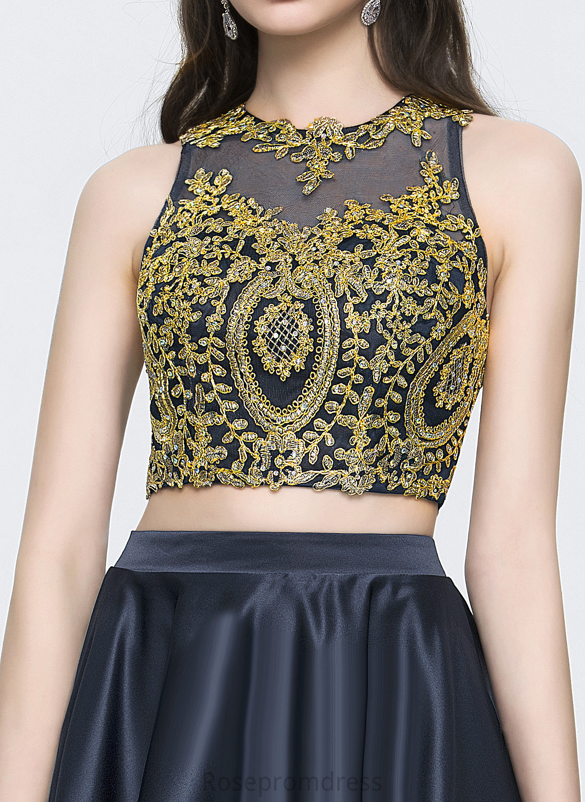 Sequins Beading Asymmetrical With Prom Dresses Satin A-Line Scoop Sonia