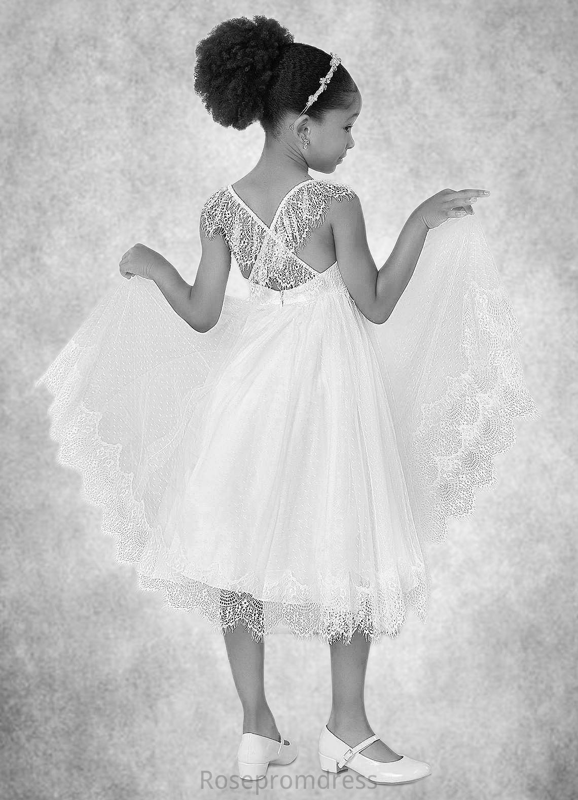 Gill A-Line Lace Tea-Length Dress SRSP0020242